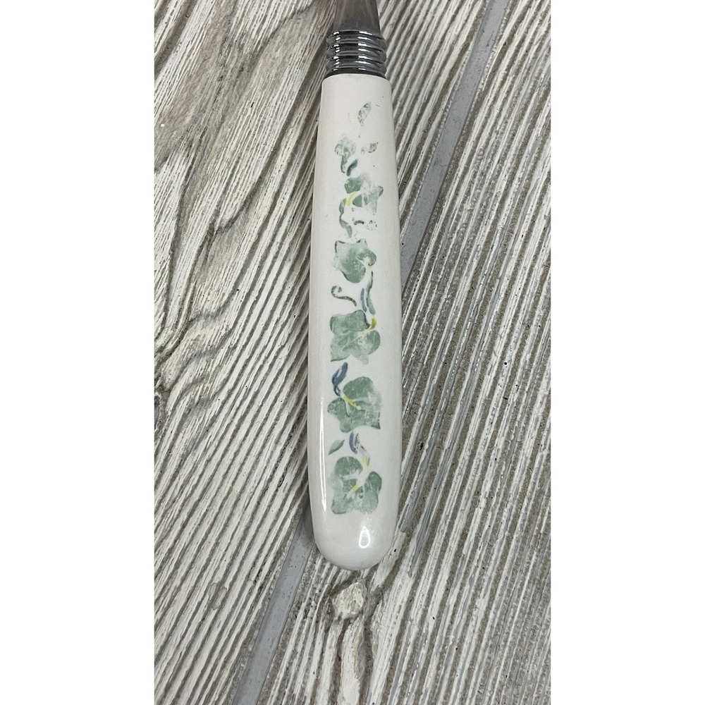Corelle Flatware Soup Spoon Calloway GREEN IVY Stainless Replacement Lot of 2 - Picture 4 of 5